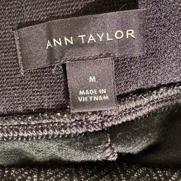 Ann Taylor High Rise Leggings Black + Gray Medium Ankle Length #0001 - Picture 5 of 7